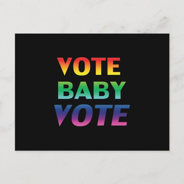 "Vote Baby Vote" Stolz lgbtq lgbt Regenbogen schwa Postkarte (Vorderseite)