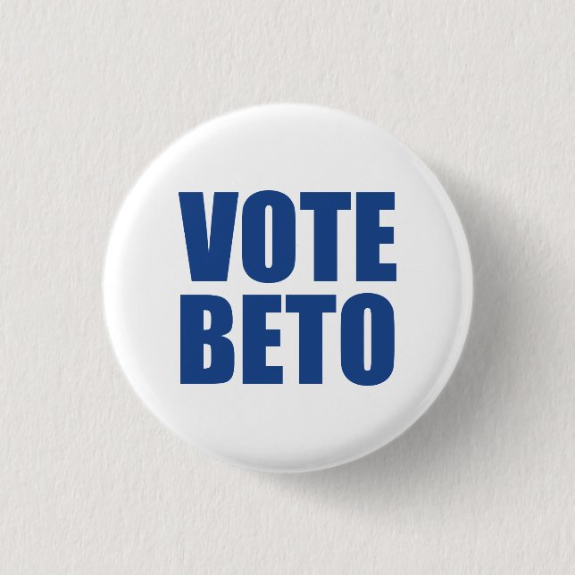 Vote Beto O'Rourke blauer weißer moderner Demokrat Button (Vorderseite)