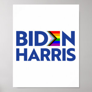 Vote Biden Harris Lgbt Lgbtq Progress Prilag Flag Poster