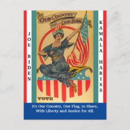 Vote Biden & Harris mit Hübscher Vintager Lady Lib Postkarte