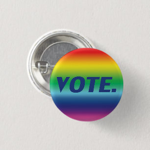 "Vote" blaue Buchstaben, Stolz lgbtq lgbt Regenbog Button