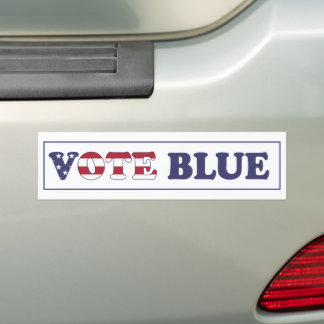 Vote Blue - American Flag Typografy Autoaufkleber