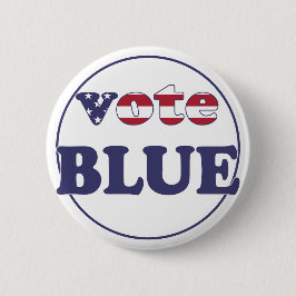 Vote Blue - American Flag Typografy Button