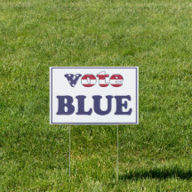 Vote Blue - American Flag Typografy