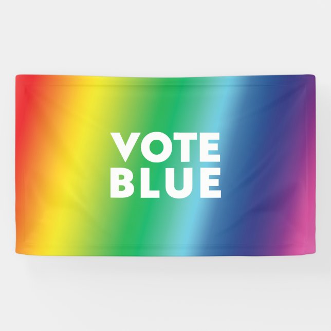 Vote Blue, Biden weiße Buchstaben stolz lgbtq lgbt Banner (Horizontal)