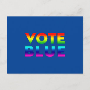 "vote blue" blau, Stolz lgbtq lgbt Regenbogenfarbe Postkarte