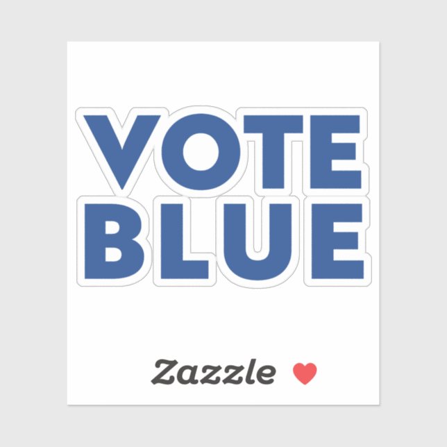 "Vote Blue" Blue Buchstaben Aufkleber (Blatt)
