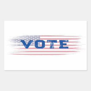 Vote Blue individuell einstellbar Rechteckiger Aufkleber