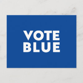 Vote Blue Moderne fette Typografie weiß blau Postkarte