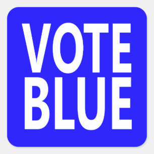 Vote Blue Quadratischer Aufkleber