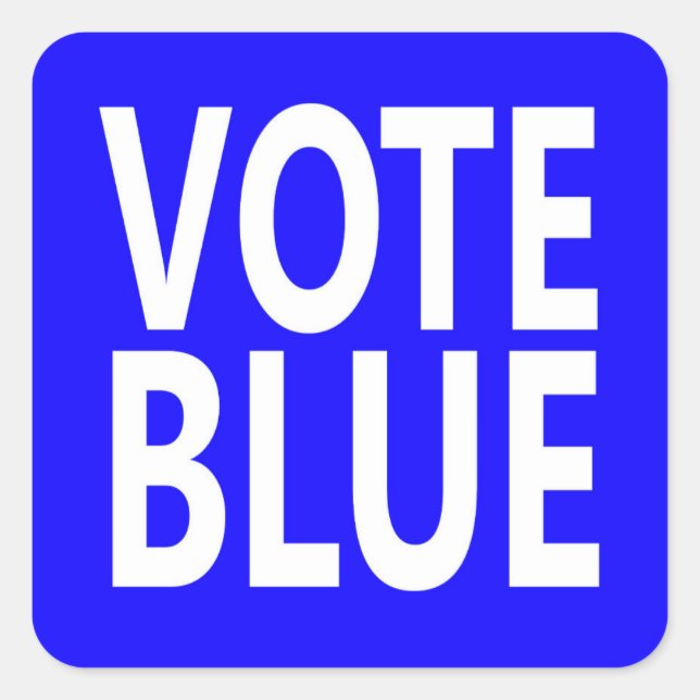 Vote Blue Quadratischer Aufkleber (Vorderseite)