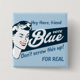 Vote Blue | Retro Funny | Rechteck Button