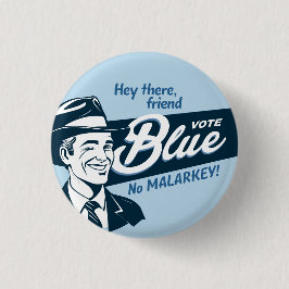 Vote Blue | Retro Funny Typ | Runde Button