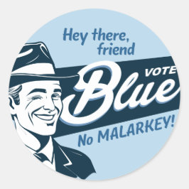 Vote Blue | Retro Funny Typ | Runder Aufkleber