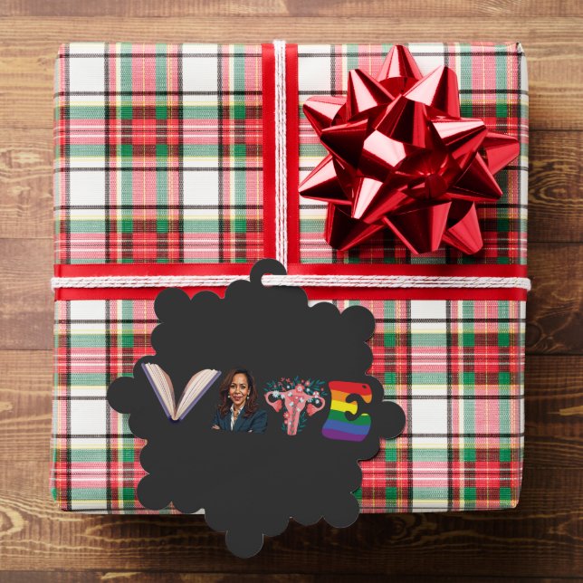 VOTE Bücher Uterus LGBT Kamala Harris Walz Wahl Ornament Karte (Insitu (Geschenk))