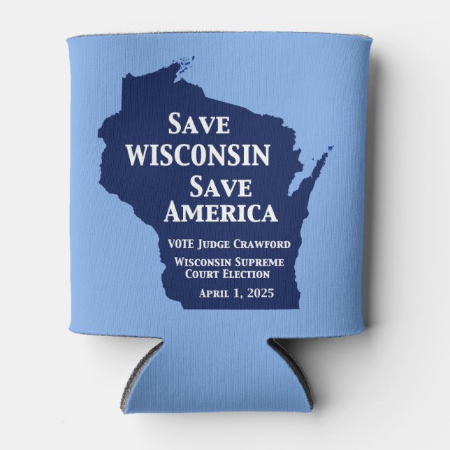 Vote Crawford für den Obersten Gerichtshof von Wis Dosenkühler (Vorderseite)