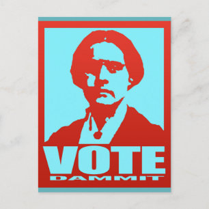 Vote Dammit Pop-Art Susan B. Anthony Custom Postkarte