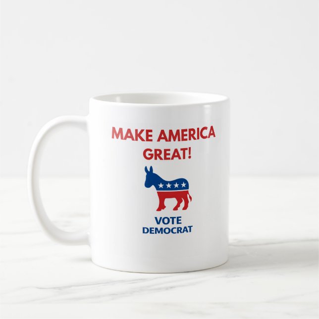 Vote Democrat Pro-Democracy Coffee Mug Kaffeetasse (Links)
