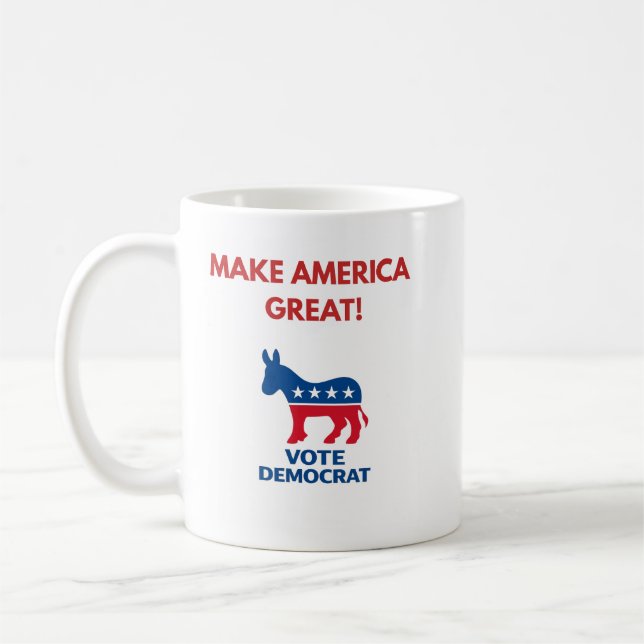 Vote Democrat Pro-Democracy Coffee Mug Kaffeetasse (Links)