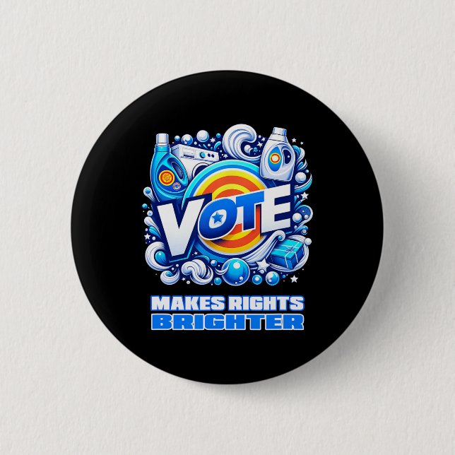 Vote Detergent Bright Rechts Funny Vintag 2024 Button (Vorderseite)