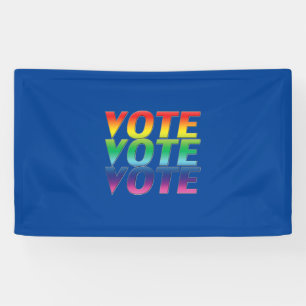 "Vote" Farben der blauen Flagge mit lgbtq lgbt Banner