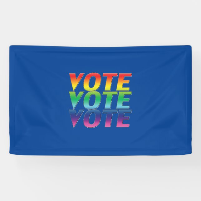 "Vote" Farben der blauen Flagge mit lgbtq lgbt Banner (Horizontal)