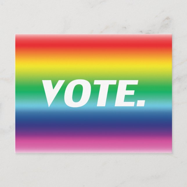 "Vote" Farben der Flagge mit lgbtq lgbt Postkarte (Vorderseite)