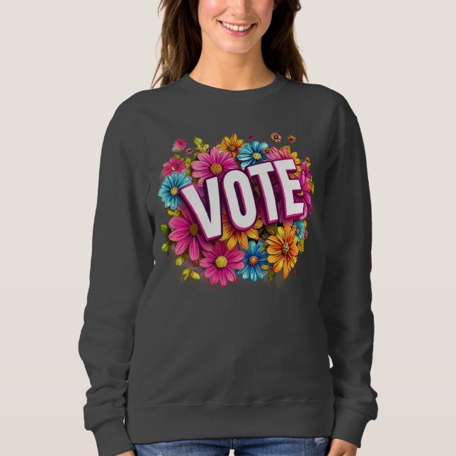 VOTE Floral Pink Sweatshirt (Vorderseite)