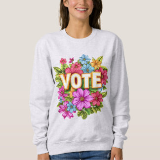VOTE Floral Yellow Sweatshirt