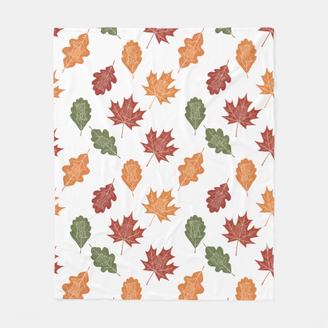 Vote For Fall" Autumn Leaves Fleecedecke (Vorderseite)