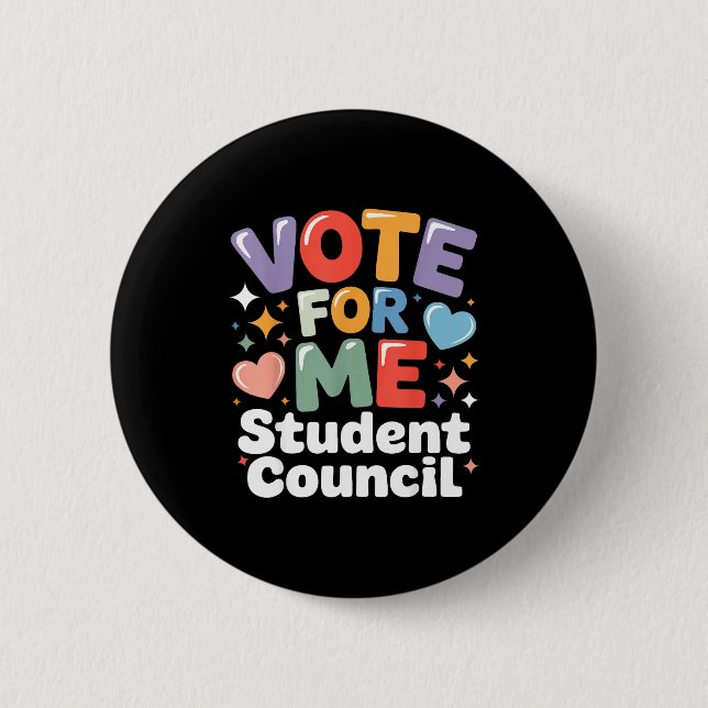 Vote For Me Student Council Vibes School Election  Button (Vorderseite)