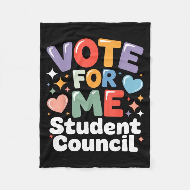 Vote For Me Student Council Vibes School Election  Fleecedecke (Vorderseite)