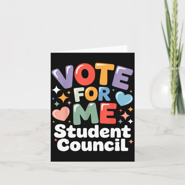 Vote For Me Student Council Vibes School Election  Karte (Vorderseite)