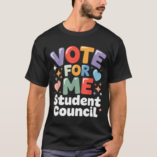 Vote For Me Student Council Vibes School Election  T-Shirt (Vorderseite)
