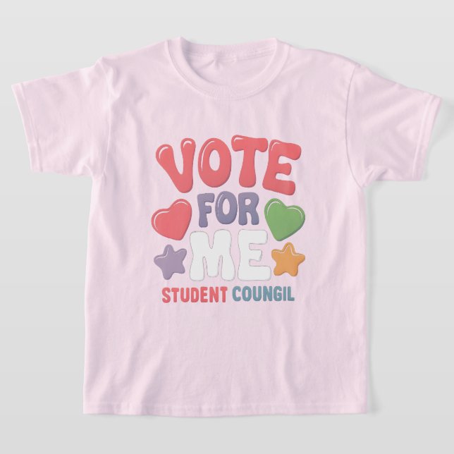 Vote for Me Student Council Vibes School T-Shirt (Ablage )