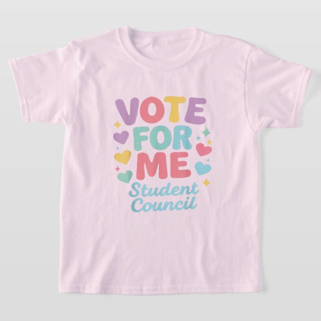 Vote for Me Student Council Vibes School T-Shirt (Ablage )