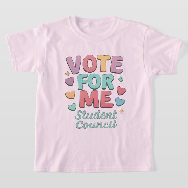 Vote for Me Student Council Vibes School T-Shirt (Ablage )