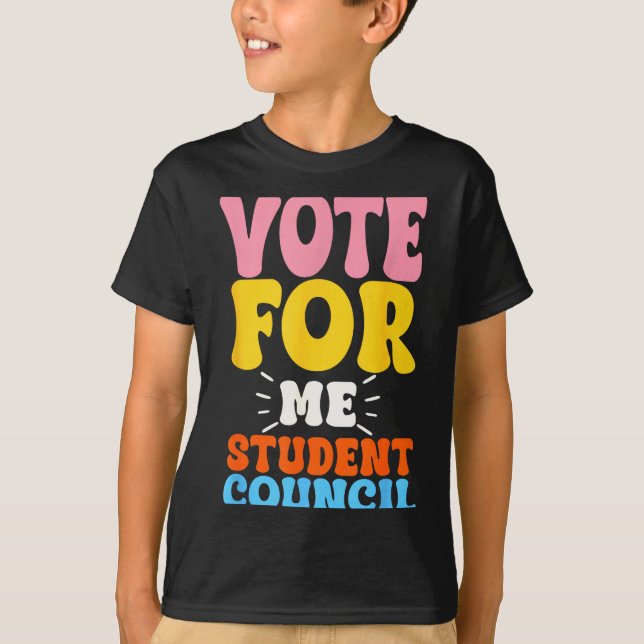 Vote For Me Student Council Youth Cool School Elec T-Shirt (Vorderseite)