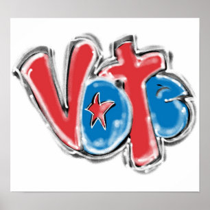 Vote Graffiti Illustration Poster