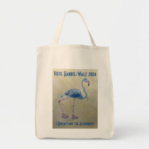 Vote Harris 2024 Blue Flamingo with Pearls Tasche