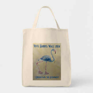 Vote Harris 2024 Blue Flamingo with Pearls Tasche