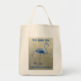 Vote Harris 2024 Blue Flamingo with Pearls Tasche
