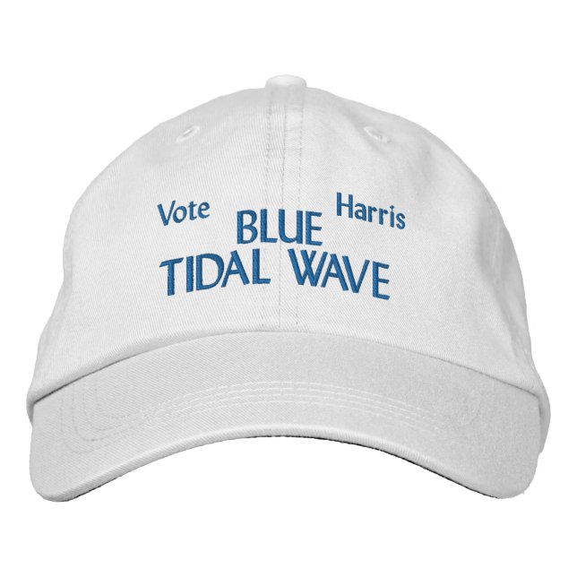 Vote Harris Blue Tidal Wave Bestickte Baseballkappe (Vorderseite)