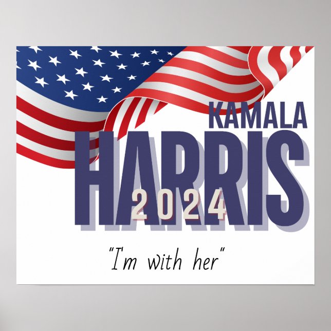 Vote Harris Election 2024 Anpassbar Poster (Vorne)