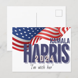 Vote Harris Election 2024 Anpassbar Postkarte