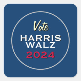 Vote Harris Walz 2024 Square Campaign Stickers