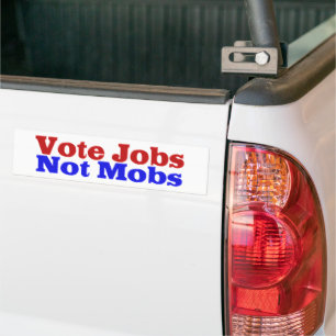 Vote Jobs Not Mobs with red blue text Autoaufkleber