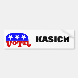 Vote John Kasich Republikaner Elephant Autoaufkleber