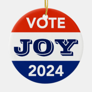 Vote Joy 2024 Harris Walz Keramik Ornament