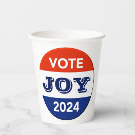 Vote Joy 2024 Harris Walz Pappbecher